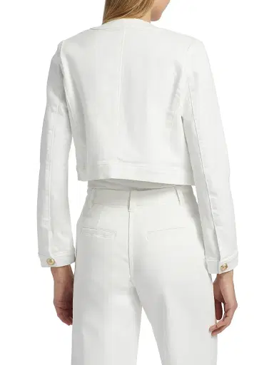 Generation Love Women's Valentina Stretch Denim Collarless Crop Jacket | Thumbnail 5