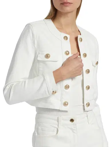 Generation Love Women's Valentina Stretch Denim Collarless Crop Jacket | Thumbnail 6