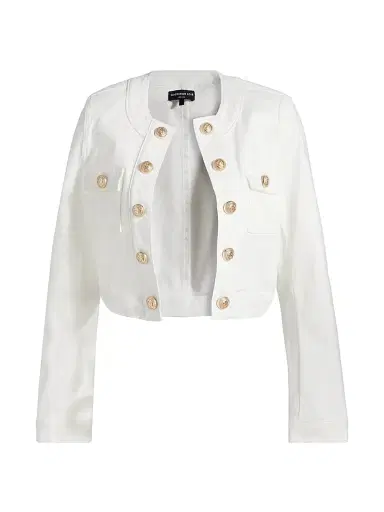 Generation Love Women's Valentina Stretch Denim Collarless Crop Jacket | Thumbnail 1