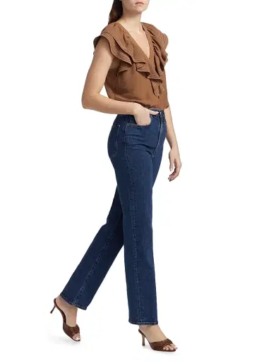 Ramy Brook Women's Stitch Cap-Sleeve Lettie Ruffled Blouse - Baja Brown | Thumbnail 2