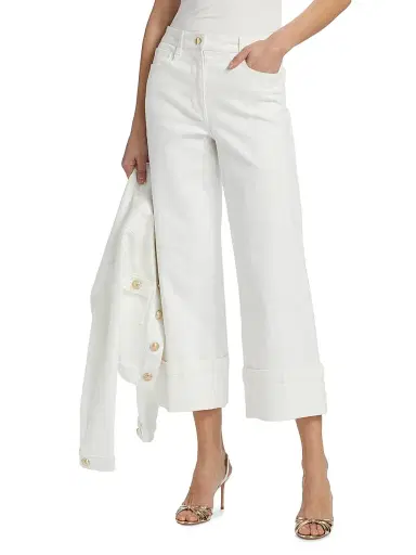 Generation Love Women's Eros High-Rise Wide-Leg Cuffed Jeans - White | Thumbnail 3