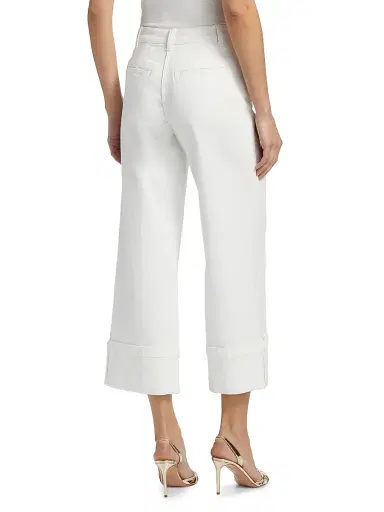 Generation Love Women's Eros High-Rise Wide-Leg Cuffed Jeans - White | Thumbnail 5