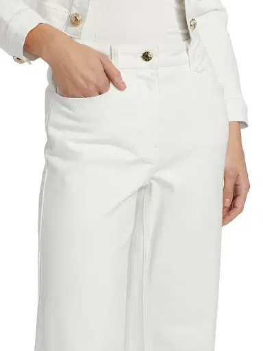Generation Love Women's Eros High-Rise Wide-Leg Cuffed Jeans - White | Thumbnail 6