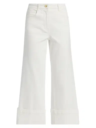 Generation Love Women's Eros High-Rise Wide-Leg Cuffed Jeans - White | Thumbnail 1