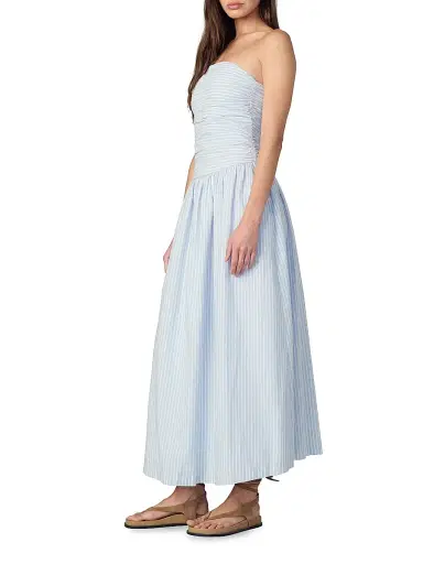 Joe's Jeans Women's The Reina Cotton-Linen Maxi Dress - Blue White Stripe | Thumbnail 4 Joe's Jeans Women's The Reina Cotton-Linen Maxi Dress - Blue White Stripe | Thumbnail 4