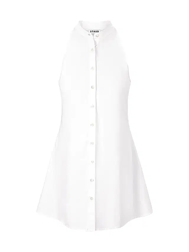 Women's Shirley Cotton Poplin Halter Minidress - White