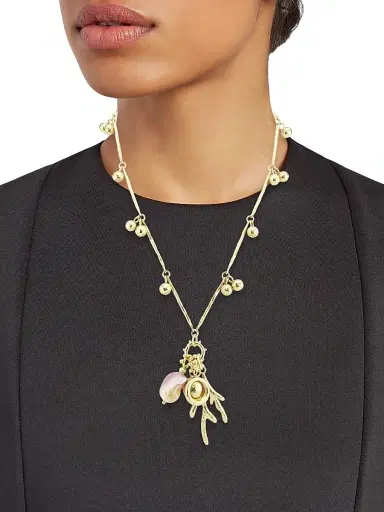 Ulla Johnson Women's Petrina Goldtone & Cultured Freshwater Pearl Charm Necklace - Brass | Thumbnail 2