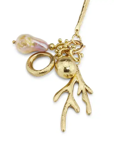 Ulla Johnson Women's Petrina Goldtone & Cultured Freshwater Pearl Charm Necklace - Brass | Thumbnail 3