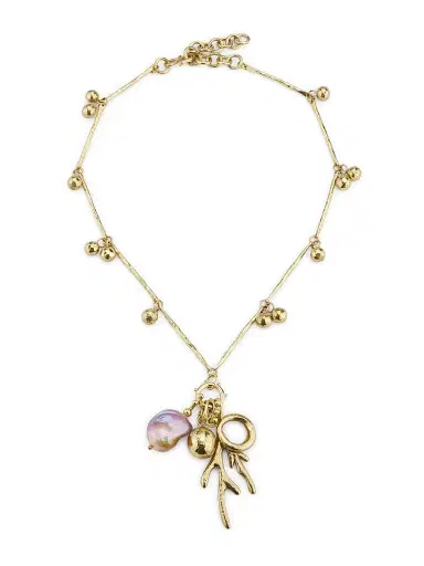 Ulla Johnson Women's Petrina Goldtone & Cultured Freshwater Pearl Charm Necklace - Brass | Thumbnail 4
