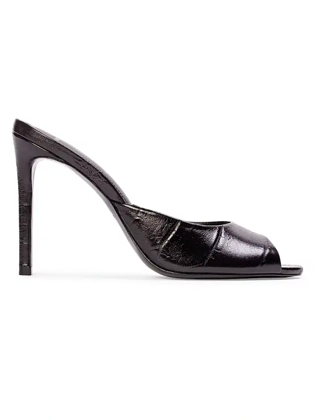 Women's Alessia Croc Mules - Black Croc