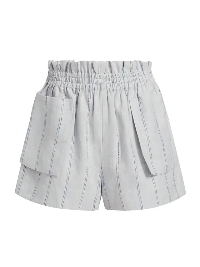 Hevron Women's Mira Striped Linen Shorts - Blue Stripe