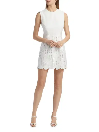 Sabina Musáyev Women's Georgia Lace-Trimmed Sleeveless Minidress - Off White - Size XL | Thumbnail 2