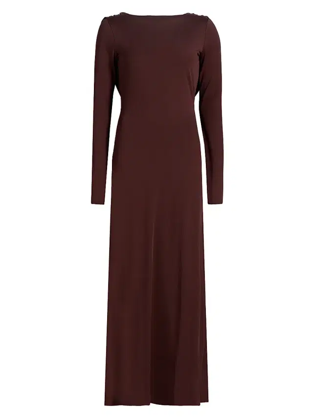 Mariandree Gaitan Women's Naomi Boatneck Maxi Dress - Brown - Size Large