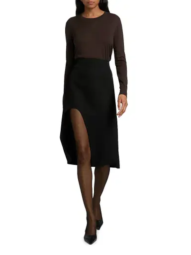 Co Women's Cashmere Long-Sleeve Top - Brown - Size Large | Thumbnail 2