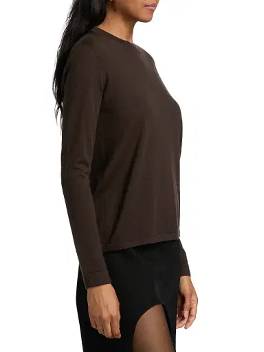 Co Women's Cashmere Long-Sleeve Top - Brown - Size Large | Thumbnail 4