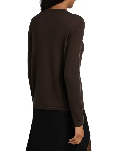 Co Women's Cashmere Long-Sleeve Top - Brown - Size Large | Thumbnail 5
