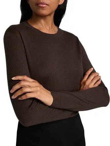 Co Women's Cashmere Long-Sleeve Top - Brown - Size Large | Thumbnail 6