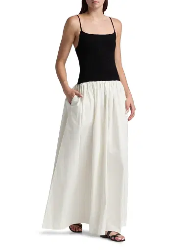 Toccin Women's Orielle Colorblocked Drop-Waist Maxi Dress - Jet Optic | Thumbnail 2 Toccin Women's Orielle Colorblocked Drop-Waist Maxi Dress - Jet Optic | Thumbnail 2