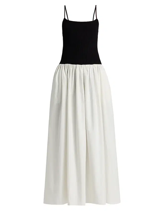 Toccin Women's Orielle Colorblocked Drop-Waist Maxi Dress - Jet Optic