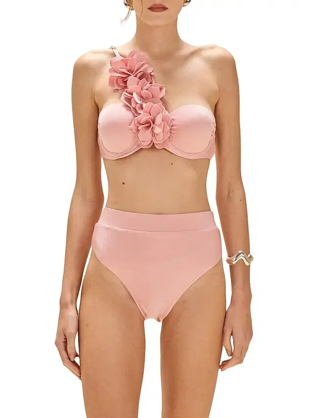 Women's Lagoa Flower Appliqué Bikini Top - Pink