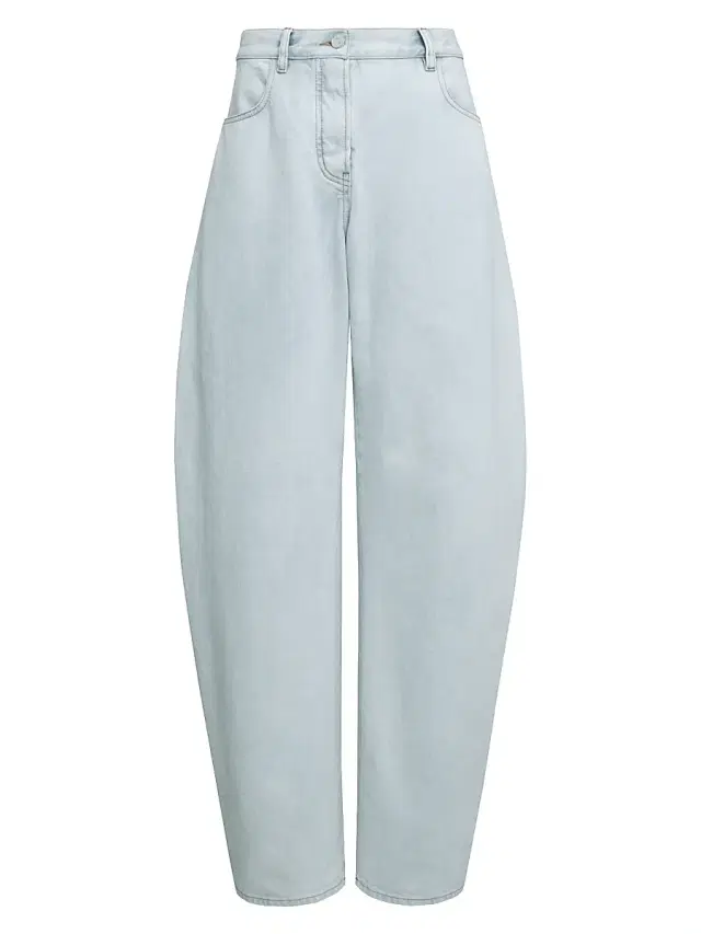 ALAIA Women's Barrel Low-Rise Jeans - Bleu Givre