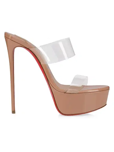 Christian Louboutin Women's Just Nothing Alta 150MM Patent Leather Sandal Heels | Thumbnail 1 Christian Louboutin Women's Just Nothing Alta 150MM Patent Leather Sandal Heels | Thumbnail 1