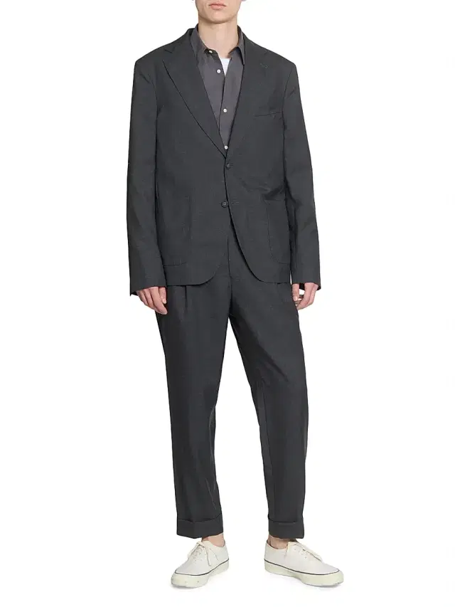 Men's Arthus Wool Italian Fresco Jacket - Dark Grey