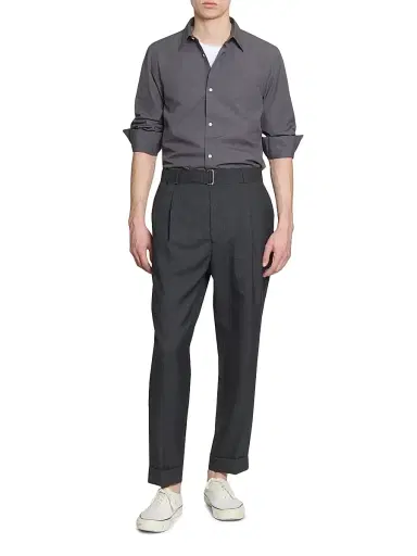 OFFICINE GÉNÉRALE Men Soft Collar Cotton Button-Front Shirt | Thumbnail 2