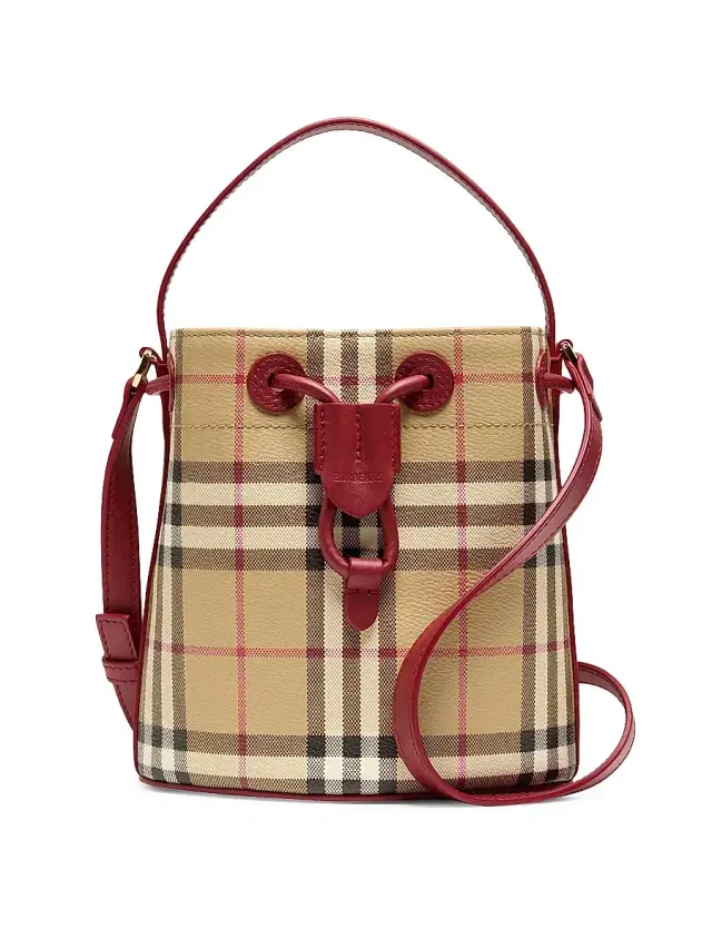 Women's Mini Check Bucket Bag - Vintage Check Ruby Women's Mini Check Bucket Bag - Vintage Check Ruby
