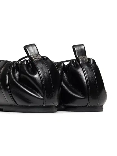 Ganni Women's Lace-Up Ballerina Flats - Black - Size 9 | Thumbnail 3