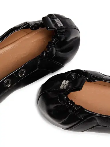 Ganni Women's Lace-Up Ballerina Flats - Black - Size 9 | Thumbnail 5