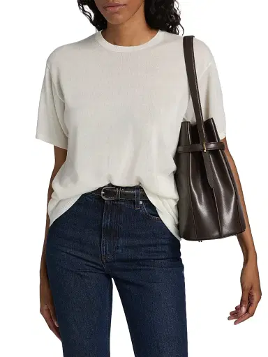 TOTEME Women's Oversized Drop Shoulder Knit T-Shirt | Thumbnail 3 TOTEME Women's Oversized Drop Shoulder Knit T-Shirt | Thumbnail 3