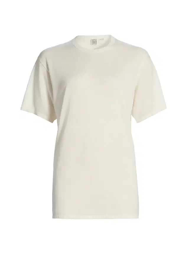Toteme Women's Oversized Drop Shoulder Knit T-Shirt - White