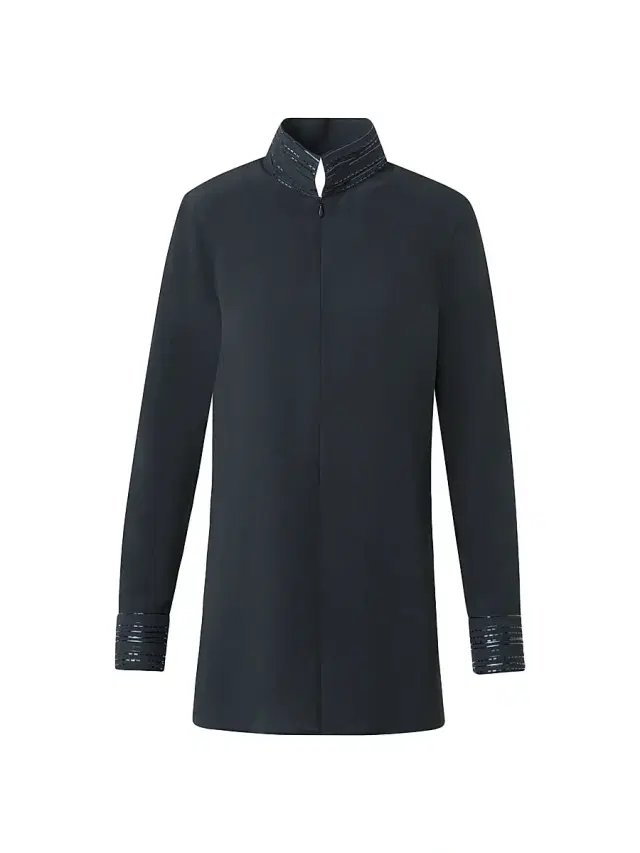 Akris Women's Ribbon Foil Silk Crêpe Tunic Blouse - Black