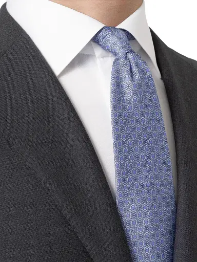Eton Men's Geometric Silk Tie - Purple | Thumbnail 2