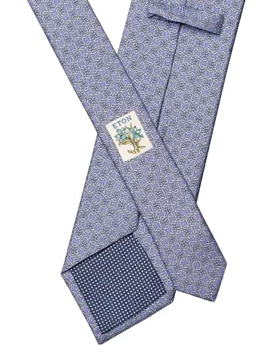 Eton Men's Geometric Silk Tie - Purple | Thumbnail 3