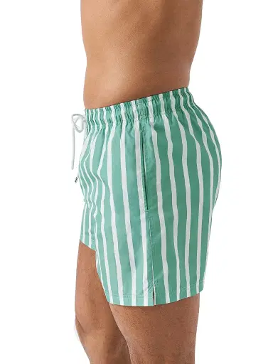 Eton Men's Striped Swim Shorts - Green | Thumbnail 3 Eton Men's Striped Swim Shorts - Green | Thumbnail 3