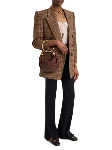 Chloé Women's Mini Bracelet Leather Hobo Bag - Dark Red | Thumbnail 3