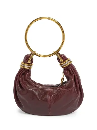Chloé Women's Mini Bracelet Leather Hobo Bag - Dark Red | Thumbnail 1