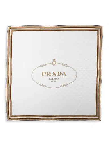 Prada Women's Printed Silk Twill Jacquard 90CM Square Scarf | Thumbnail 1 Prada Women's Printed Silk Twill Jacquard 90CM Square Scarf | Thumbnail 1