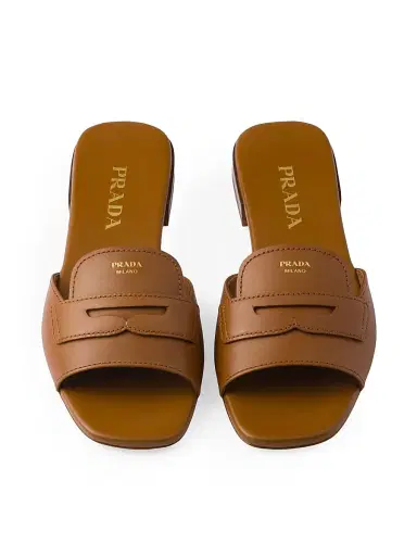 Prada Women's Leather Slides - Brown | Thumbnail 2