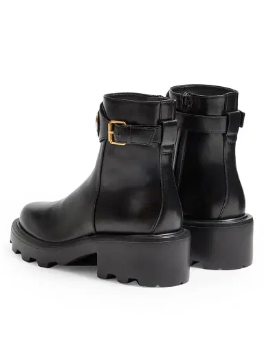 Valentino Garavani Women's VLogo 55MM Signature Calfskin Ankle Boots - Black - Size 12 | Thumbnail 3