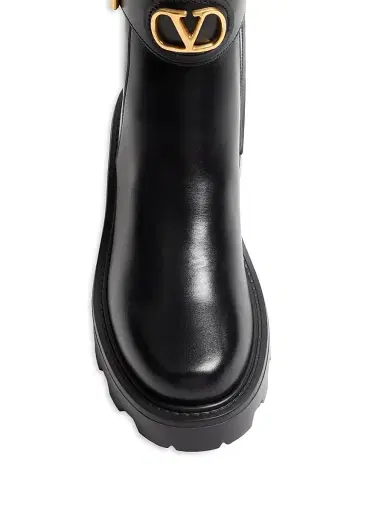 Valentino Garavani Women's VLogo 55MM Signature Calfskin Ankle Boots - Black - Size 12 | Thumbnail 5