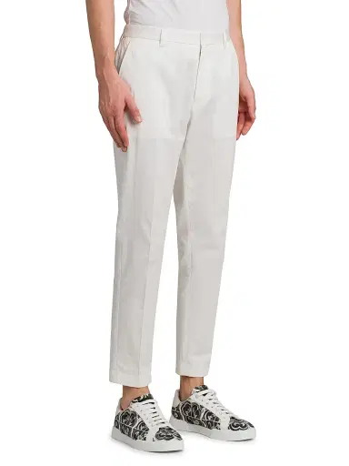 Dolce & Gabbana Men's Stretch Cotton Gabardine Trousers - Bianco - Size 42 | Thumbnail 4 Dolce & Gabbana Men's Stretch Cotton Gabardine Trousers - Bianco - Size 42 | Thumbnail 4