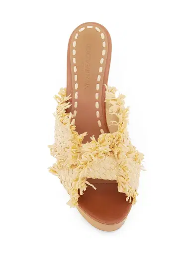 Dolce & Gabbana Women's Knotted Raffia Platform Sandals - Legno Sabbia - Size 10.5 | Thumbnail 4 Dolce & Gabbana Women's Knotted Raffia Platform Sandals - Legno Sabbia - Size 10.5 | Thumbnail 4