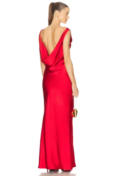 Norma Kamali Sleeveless Low Back Drape Gown | Thumbnail 1