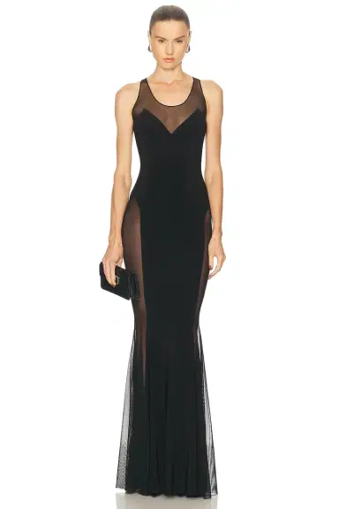 Norma Kamali Low Back Racer Fishtail Gown | Thumbnail 1