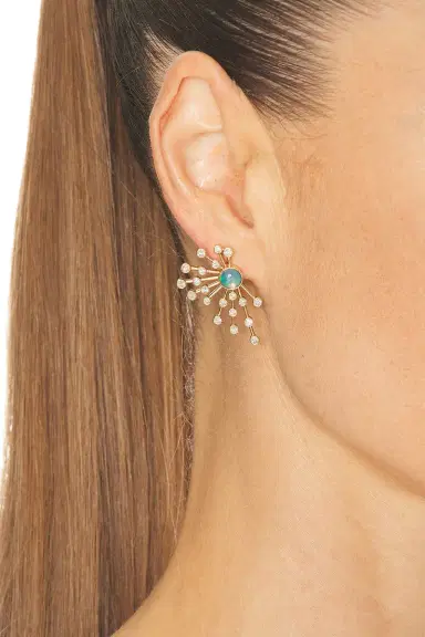 Siena Jewelry Diamond Opal Earrings | Thumbnail 2