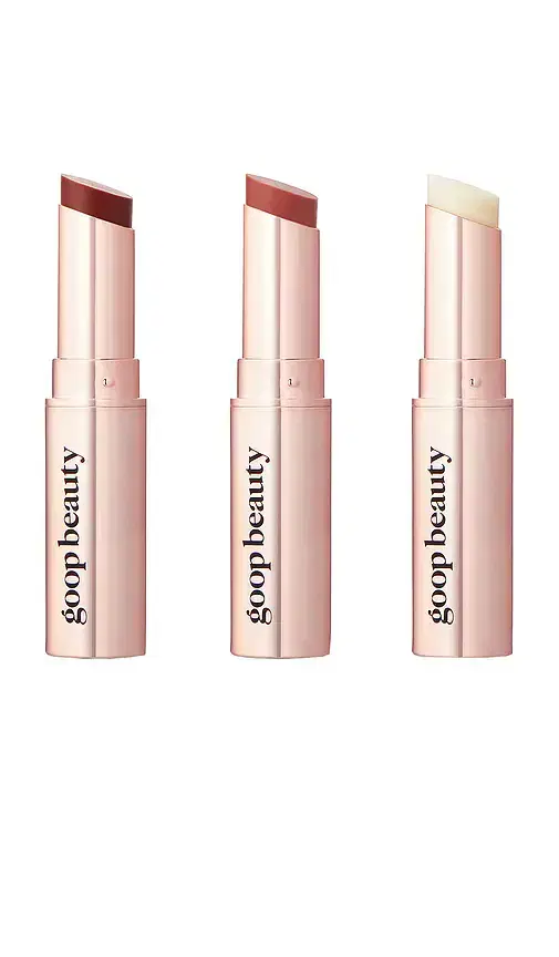 goop beauty goop beautygenes Clean Nourishing Lip Balm Trio, Rose + Garnet