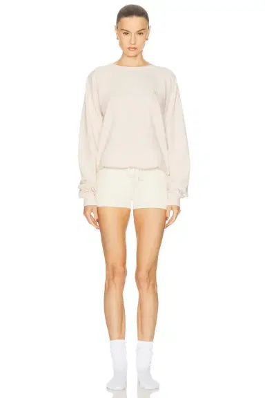 Eterne Oversized Lightweight French Terry Raglan Sweatshirt | Thumbnail 6